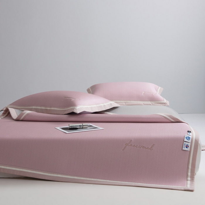 91家纺网 家纺一手货源 找家纺 席世家 2025春夏新款冰豆豆凉席冰川席空调席子单凉席 霞光粉