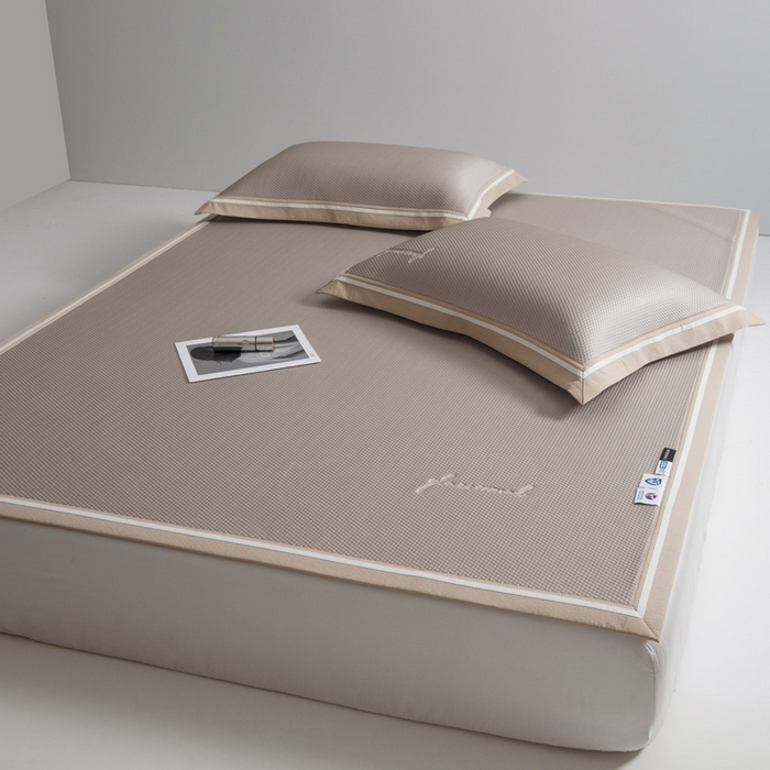 91家纺网 家纺一手货源 找家纺 席世家 2025春夏新款冰豆豆凉席冰川席空调席子单凉席 香槟金