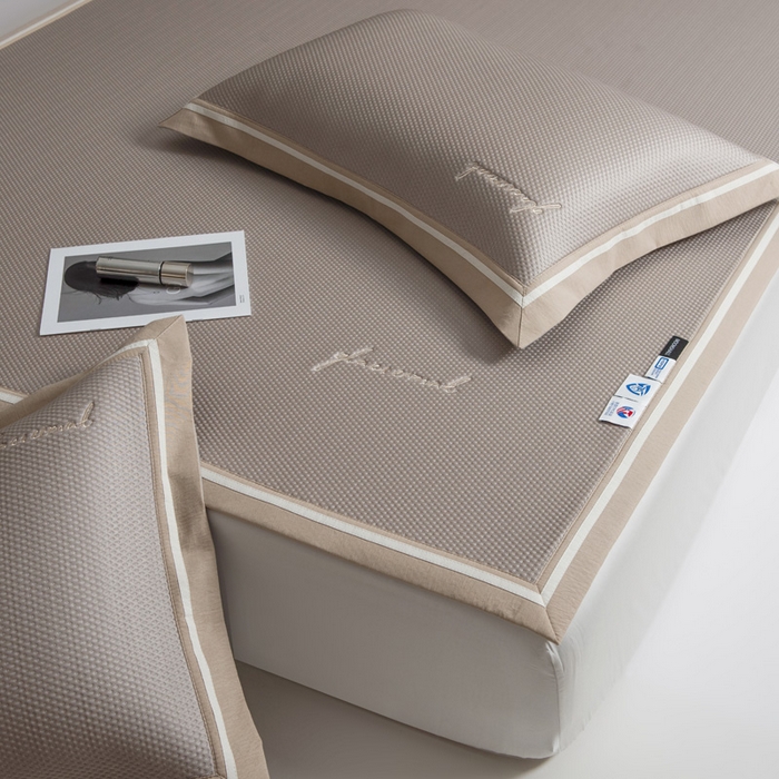 91家纺网 家纺一手货源 找家纺 席世家 2025春夏新款冰豆豆凉席冰川席空调席子单凉席 香槟金