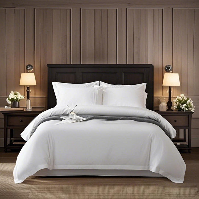 91家纺网 家纺一手货源 找家纺 （总）宜眠家纺 2025全棉贡缎高端新款连锁酒店四件套40支贡缎全棉纯棉五星级酒店宾馆四件套