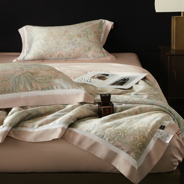 91家纺网 家纺一手货源 找家纺 （总）南通朵美纺织品有限公司 2025新款【DM】100支顶级天丝系列（嵌织带款）