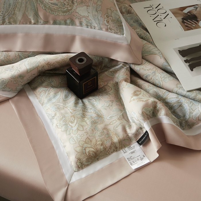 91家纺网 家纺一手货源 找家纺 （总）南通朵美纺织品有限公司 2025新款【DM】100支顶级天丝系列（嵌织带款）