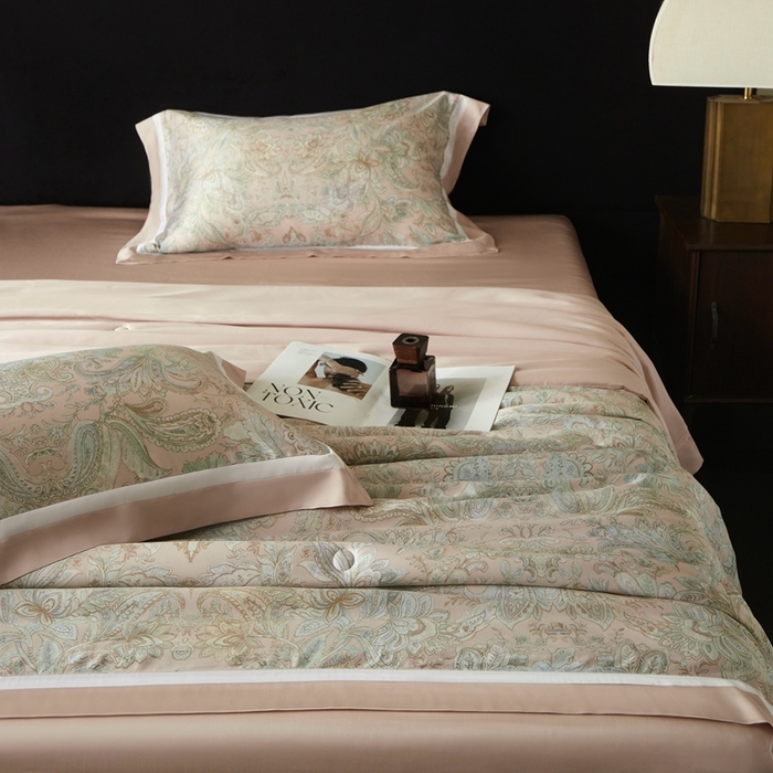 91家纺网 家纺一手货源 找家纺 （总）南通朵美纺织品有限公司 2025新款【DM】100支顶级天丝系列（嵌织带款）