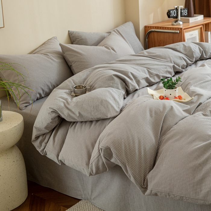 91家纺网 家纺一手货源 找家纺 （总）优米家纺 2025新款色织全棉纯棉40支水洗四件套及床单系列-四件套