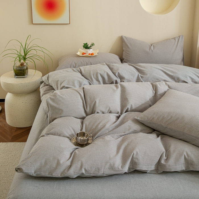 91家纺网 家纺一手货源 找家纺 （总）优米家纺 2025新款色织全棉纯棉40支水洗四件套及床单系列-四件套