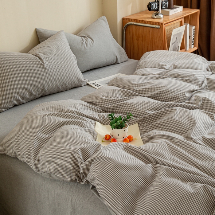 91家纺网 家纺一手货源 找家纺 （总）优米家纺 2025新款色织全棉纯棉40支水洗四件套及床单系列-四件套