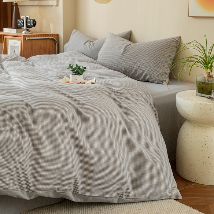 91家纺网 家纺一手货源 找家纺 （总）优米家纺 2025新款色织全棉纯棉40支水洗四件套及床单系列-四件套