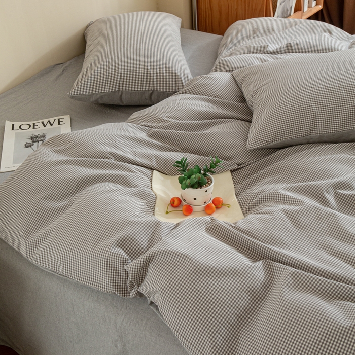 91家纺网 家纺一手货源 找家纺 （总）优米家纺 2025新款色织全棉纯棉40支水洗四件套及床单系列-四件套