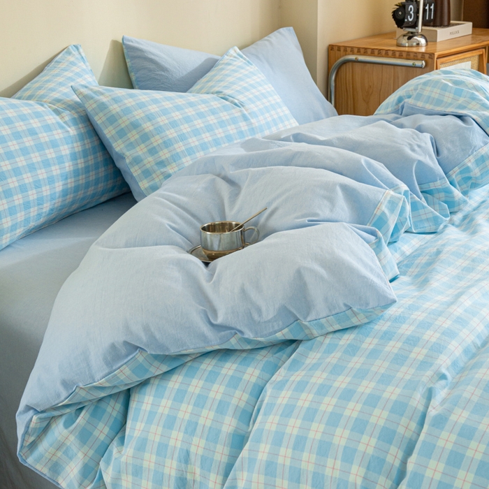 91家纺网 家纺一手货源 找家纺 （总）优米家纺 2025新款色织全棉纯棉40支水洗四件套及床单系列-四件套