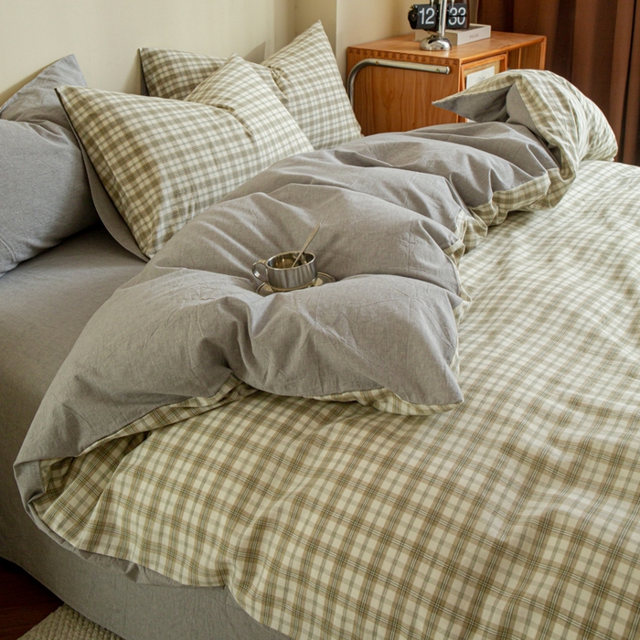 91家纺网 家纺一手货源 找家纺 （总）优米家纺 2025新款色织全棉纯棉40支水洗四件套及床单系列-四件套