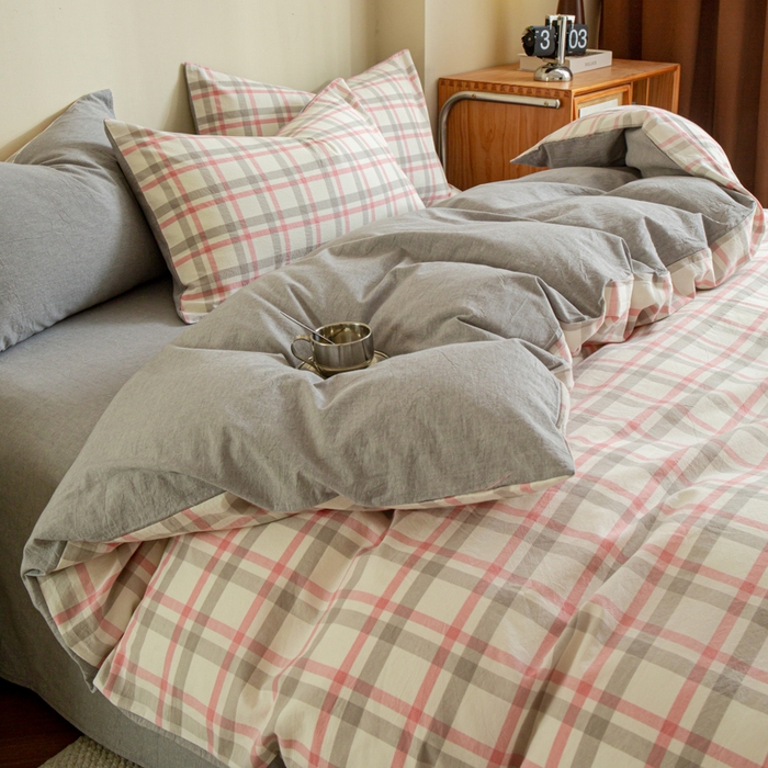 91家纺网 家纺一手货源 找家纺 （总）优米家纺 2025新款色织全棉纯棉40支水洗四件套及床单系列-四件套