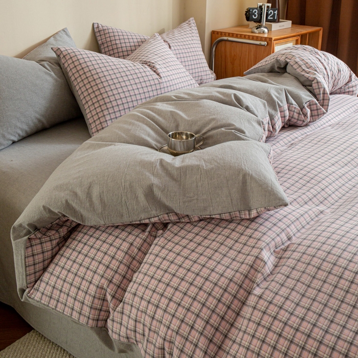 91家纺网 家纺一手货源 找家纺 （总）优米家纺 2025新款色织全棉纯棉40支水洗四件套及床单系列-四件套