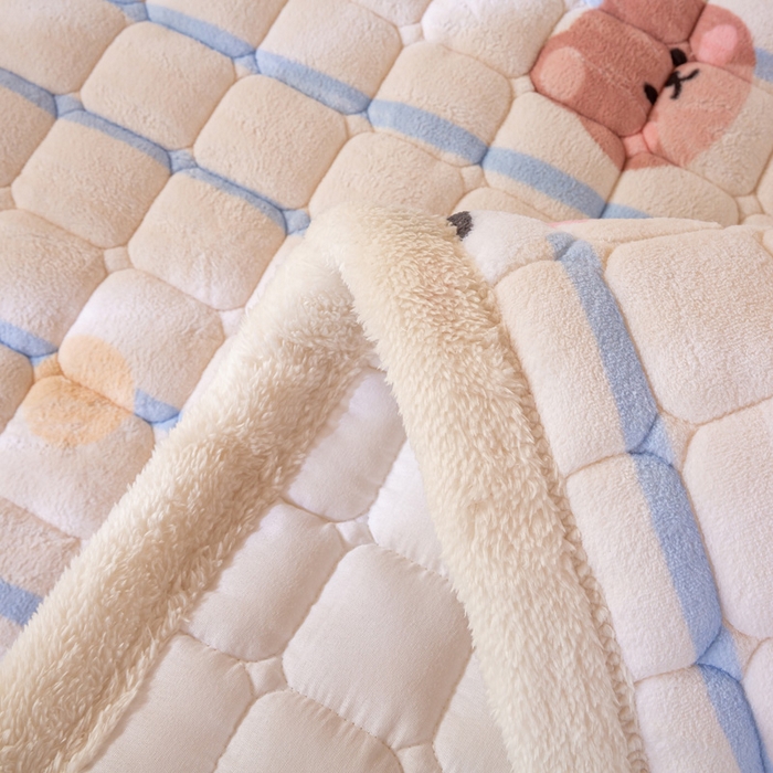 91家纺网 家纺一手货源 找家纺 （总）耐思家纺 2024新款学生上下铺床褥系列-牛奶绒床褥