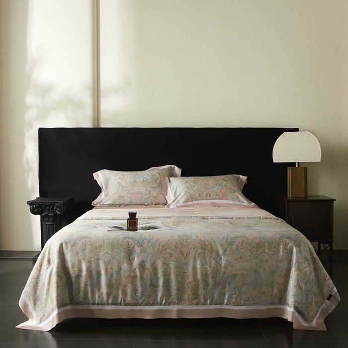 91家纺网 家纺一手货源 找家纺 南通朵美纺织品有限公司 2025新款【DM】100支顶级天丝系列（嵌织带款） 花间词