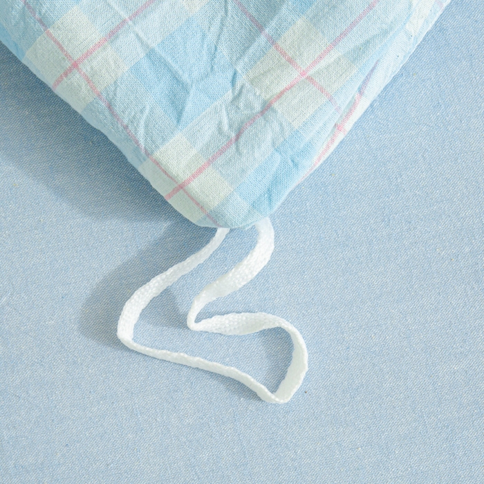 91家纺网 家纺一手货源 找家纺 优米家纺 2025新款色织全棉纯棉40支水洗四件套及床单系列-四件套 扶摇蓝