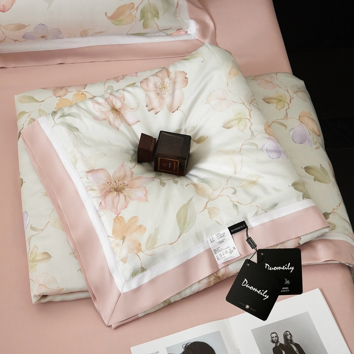 南通朵美纺织品有限公司 2025新款【DM】100支顶级天丝系列（嵌织带款） 花月春风