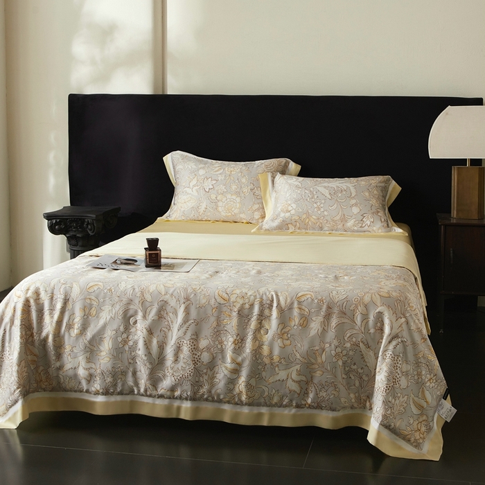 91家纺网 家纺一手货源 找家纺 南通朵美纺织品有限公司 2025新款【DM】100支顶级天丝系列（嵌织带款） 金玉满堂