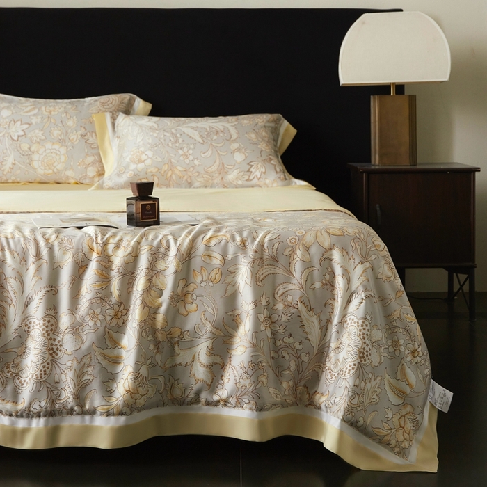 91家纺网 家纺一手货源 找家纺 南通朵美纺织品有限公司 2025新款【DM】100支顶级天丝系列（嵌织带款） 金玉满堂