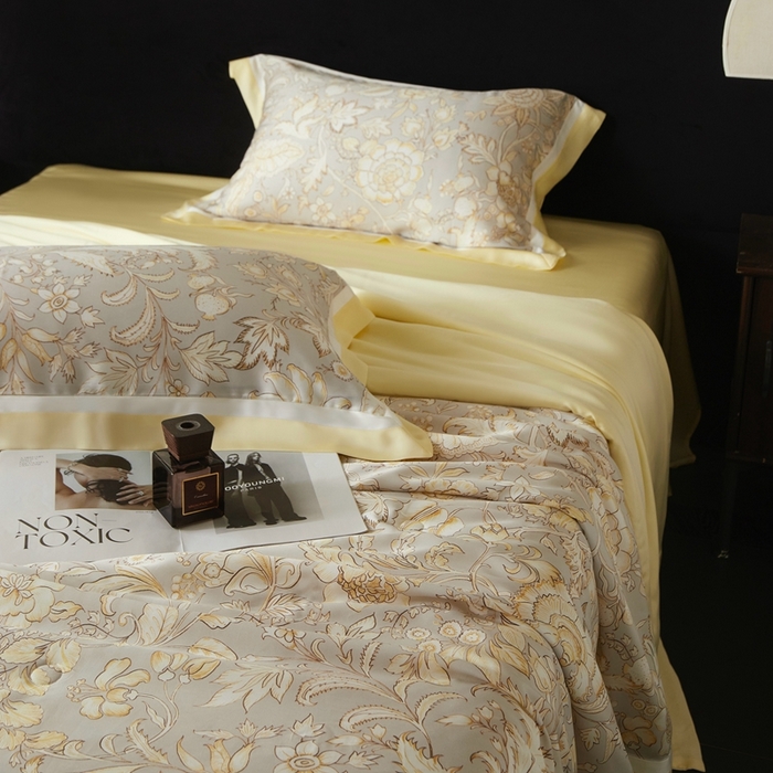 91家纺网 家纺一手货源 找家纺 南通朵美纺织品有限公司 2025新款【DM】100支顶级天丝系列（嵌织带款） 金玉满堂