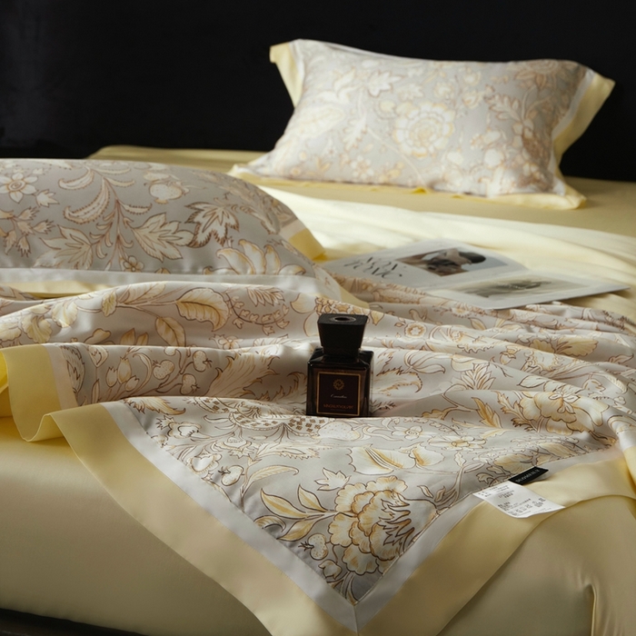 91家纺网 家纺一手货源 找家纺 南通朵美纺织品有限公司 2025新款【DM】100支顶级天丝系列（嵌织带款） 金玉满堂