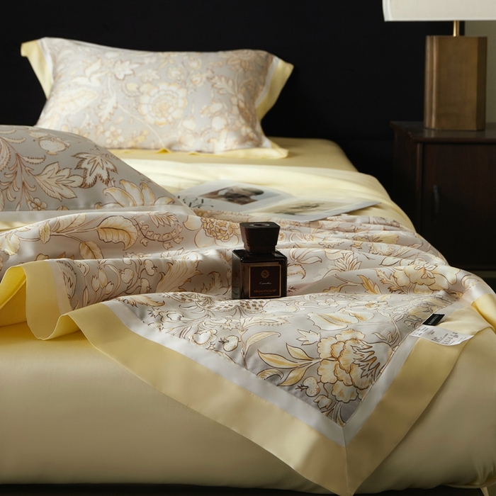 91家纺网 家纺一手货源 找家纺 南通朵美纺织品有限公司 2025新款【DM】100支顶级天丝系列（嵌织带款） 金玉满堂