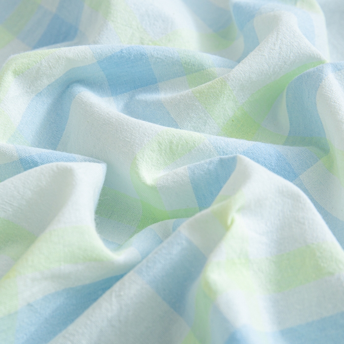 91家纺网 家纺一手货源 找家纺 优米家纺 2025新款色织全棉纯棉40支水洗四件套及床单系列-四件套 欢乐歌兰