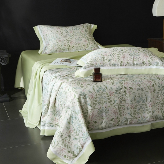 91家纺网 家纺一手货源 找家纺 南通朵美纺织品有限公司 2025新款【DM】100支顶级天丝系列（嵌织带款） 兰亭集