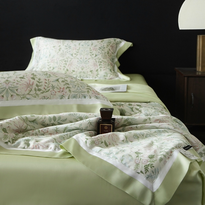 91家纺网 家纺一手货源 找家纺 南通朵美纺织品有限公司 2025新款【DM】100支顶级天丝系列（嵌织带款） 兰亭集