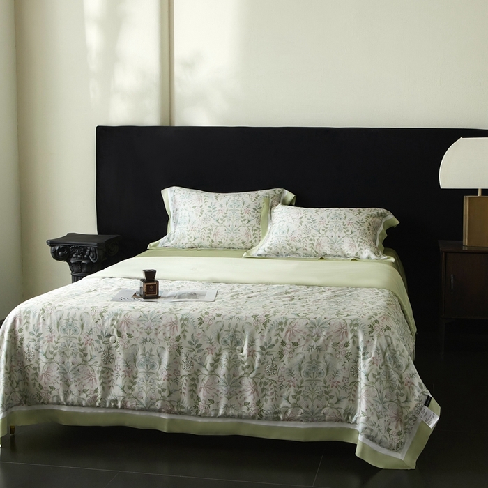 91家纺网 家纺一手货源 找家纺 南通朵美纺织品有限公司 2025新款【DM】100支顶级天丝系列（嵌织带款） 兰亭集