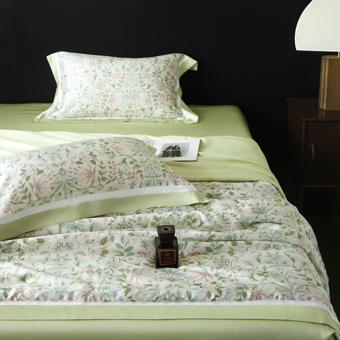 91家纺网 家纺一手货源 找家纺 南通朵美纺织品有限公司 2025新款【DM】100支顶级天丝系列（嵌织带款） 兰亭集