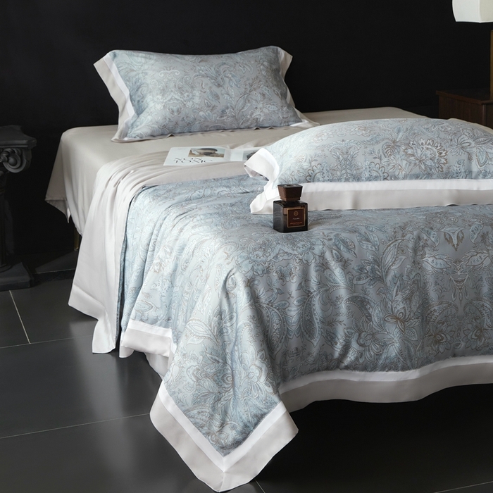 91家纺网 家纺一手货源 找家纺 南通朵美纺织品有限公司 2025新款【DM】100支顶级天丝系列（嵌织带款） 雅风