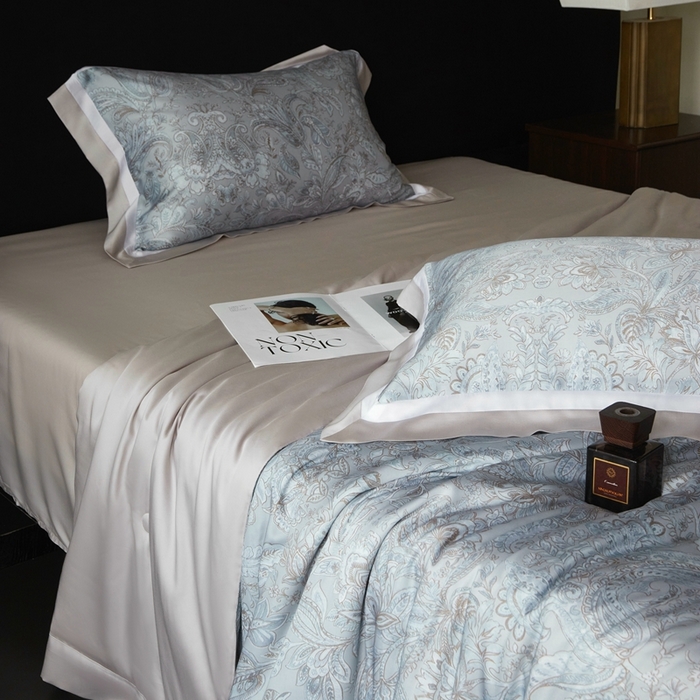 91家纺网 家纺一手货源 找家纺 南通朵美纺织品有限公司 2025新款【DM】100支顶级天丝系列（嵌织带款） 雅风