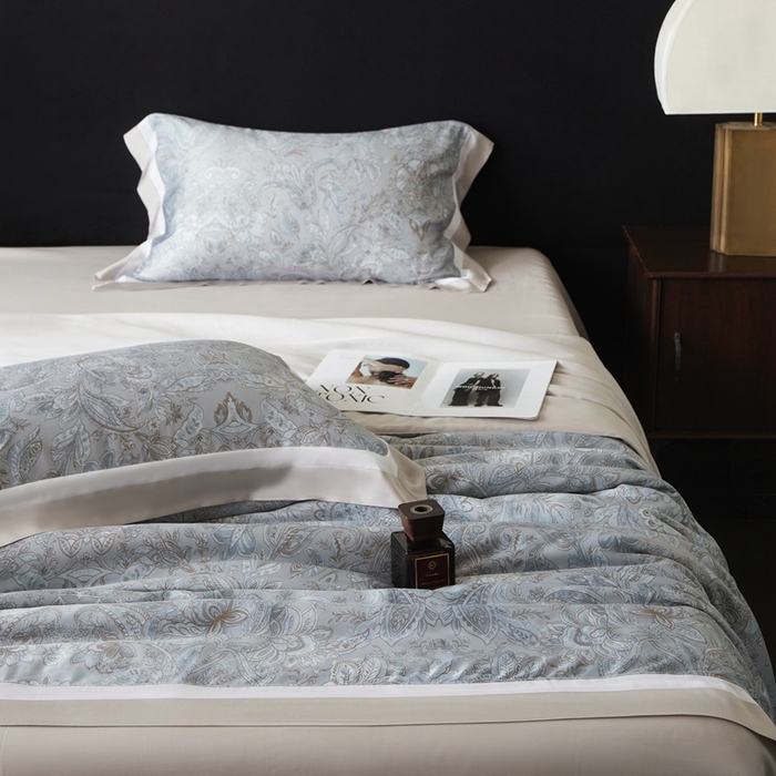 91家纺网 家纺一手货源 找家纺 南通朵美纺织品有限公司 2025新款【DM】100支顶级天丝系列（嵌织带款） 雅风