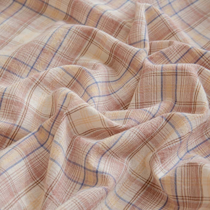 91家纺网 家纺一手货源 找家纺 优米家纺 2025新款色织全棉纯棉40支水洗四件套及床单系列-四件套 暮光粉