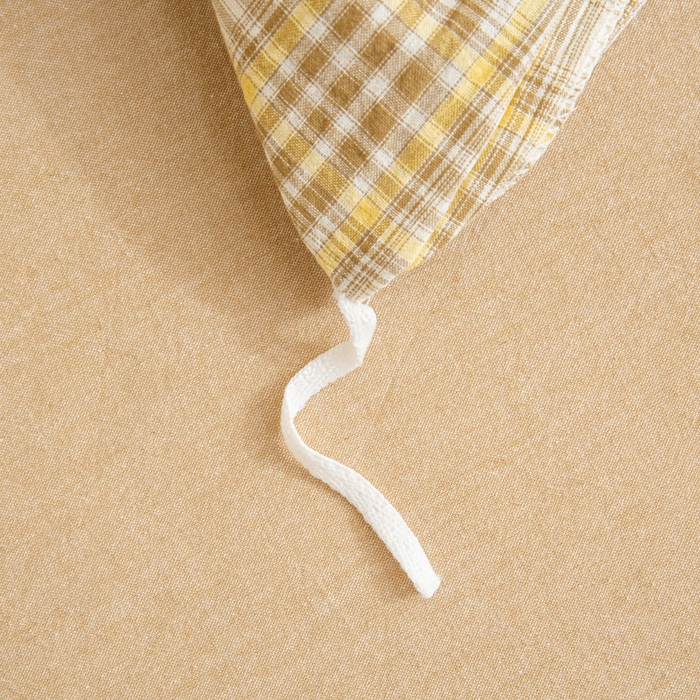 91家纺网 家纺一手货源 找家纺 优米家纺 2025新款色织全棉纯棉40支水洗四件套及床单系列-四件套 柠檬黄+咖