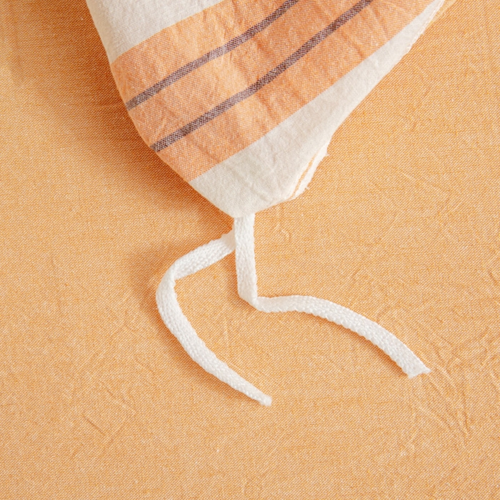 91家纺网 家纺一手货源 找家纺 优米家纺 2025新款色织全棉纯棉40支水洗四件套及床单系列-四件套 泡芙桔