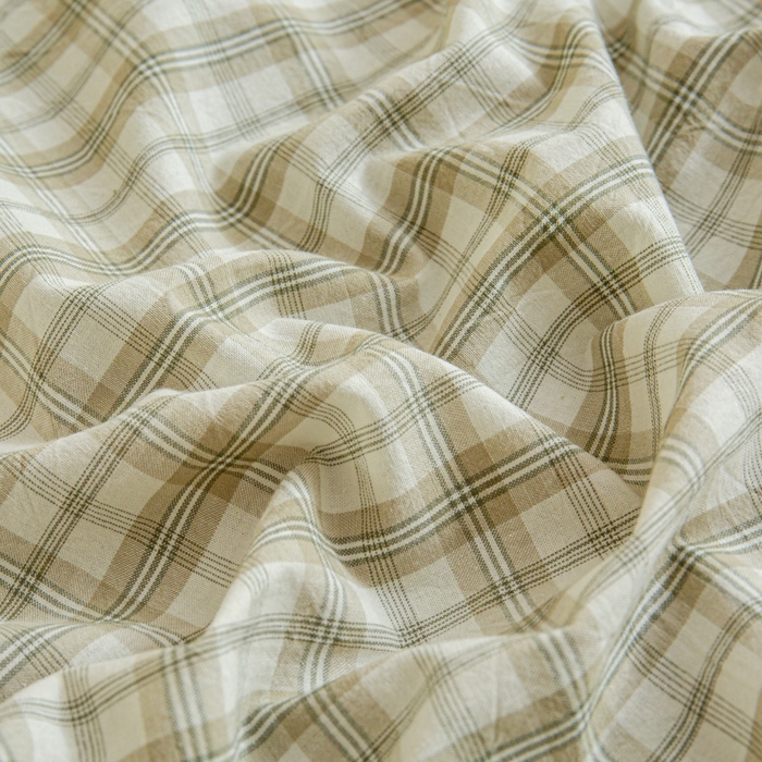 91家纺网 家纺一手货源 找家纺 优米家纺 2025新款色织全棉纯棉40支水洗四件套及床单系列-四件套 泊雅灰