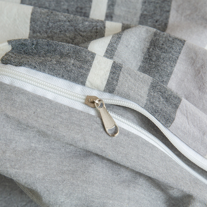 91家纺网 家纺一手货源 找家纺 优米家纺 2025新款色织全棉纯棉40支水洗四件套及床单系列-四件套 西西里灰