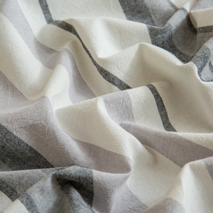 91家纺网 家纺一手货源 找家纺 优米家纺 2025新款色织全棉纯棉40支水洗四件套及床单系列-四件套 西西里灰