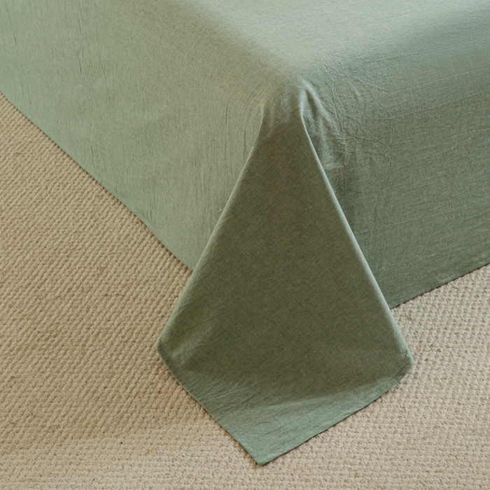 91家纺网 家纺一手货源 找家纺 优米家纺 2025新款色织全棉纯棉40支水洗四件套及床单系列-四件套 绿小格