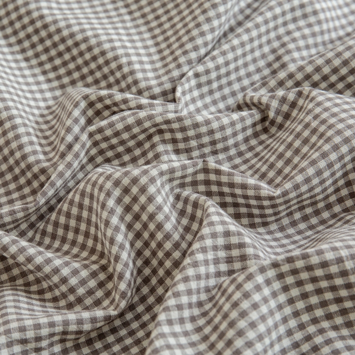 91家纺网 家纺一手货源 找家纺 优米家纺 2025新款色织全棉纯棉40支水洗四件套及床单系列-四件套 灰小格