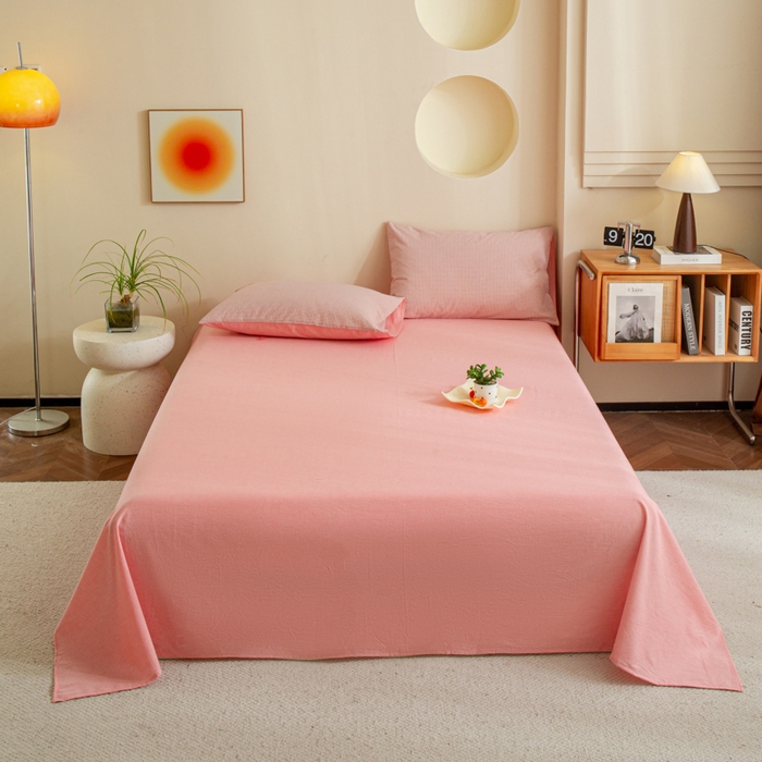 91家纺网 家纺一手货源 找家纺 （总）优米家纺 2025新款色织全棉纯棉40支水洗四件套系列-单床单