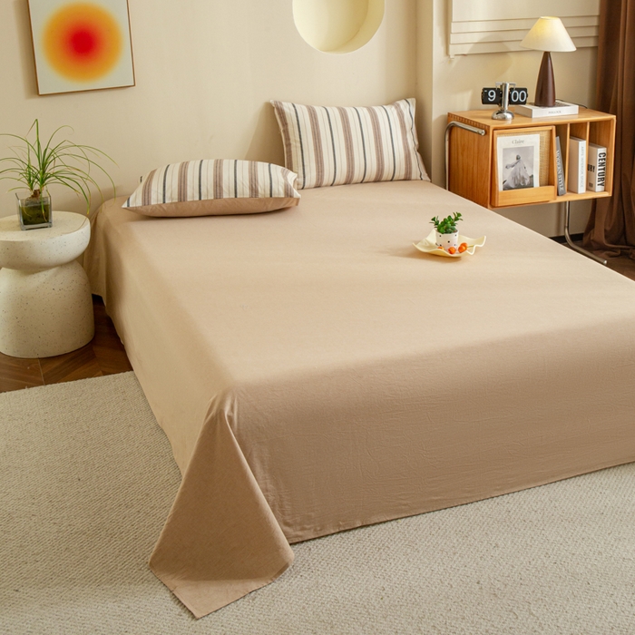 91家纺网 家纺一手货源 找家纺 （总）优米家纺 2025新款色织全棉纯棉40支水洗四件套系列-单床单