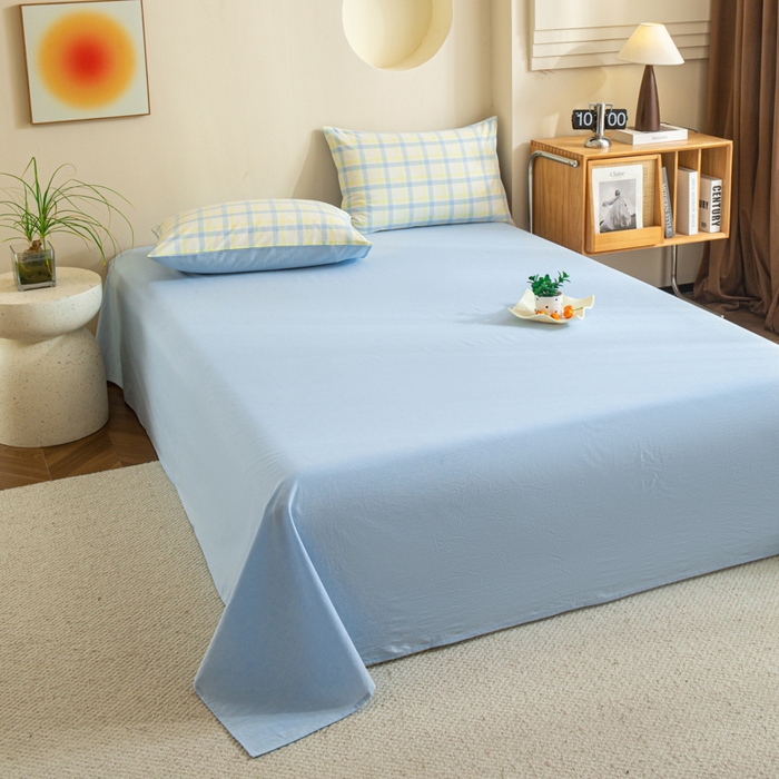 91家纺网 家纺一手货源 找家纺 （总）优米家纺 2025新款色织全棉纯棉40支水洗四件套系列-单床单