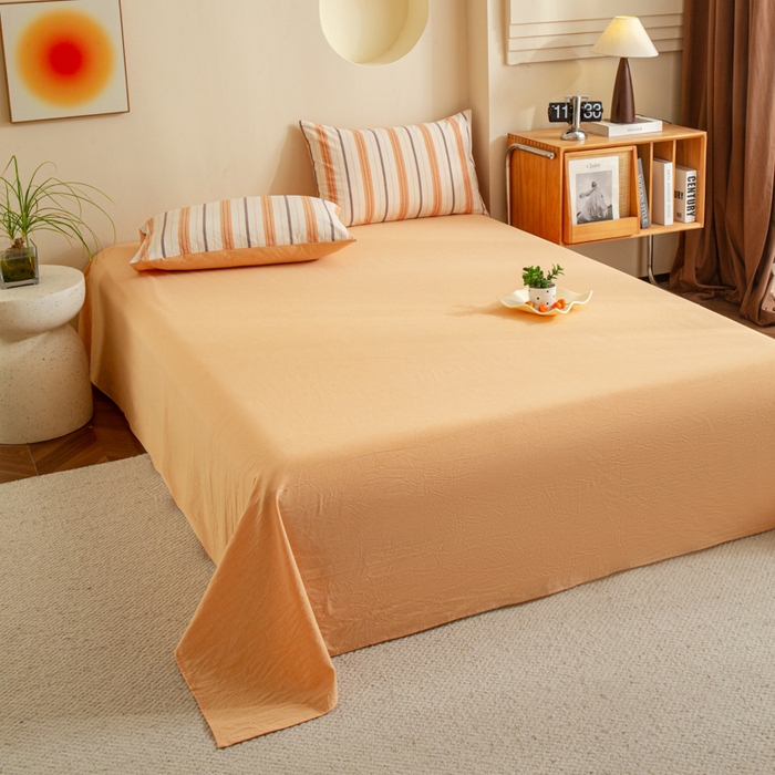 91家纺网 家纺一手货源 找家纺 （总）优米家纺 2025新款色织全棉纯棉40支水洗四件套系列-单床单