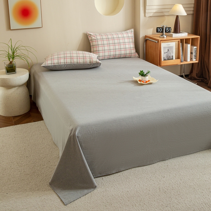 91家纺网 家纺一手货源 找家纺 （总）优米家纺 2025新款色织全棉纯棉40支水洗四件套系列-单床单