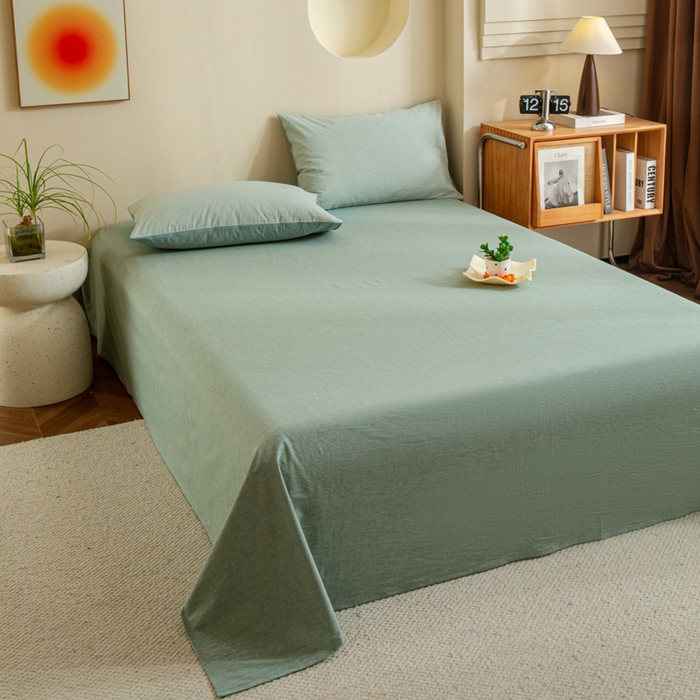 91家纺网 家纺一手货源 找家纺 （总）优米家纺 2025新款色织全棉纯棉40支水洗四件套系列-单床单