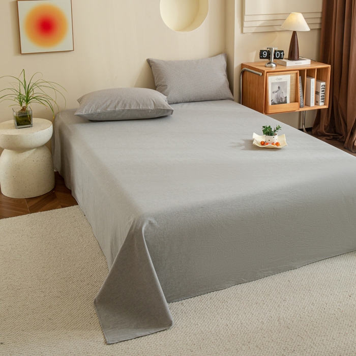 91家纺网 家纺一手货源 找家纺 （总）优米家纺 2025新款色织全棉纯棉40支水洗四件套系列-单床单