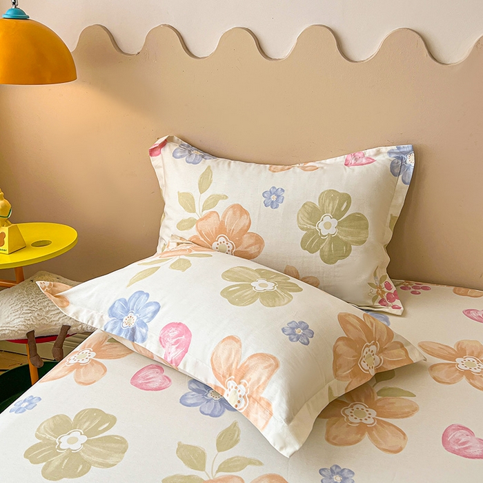 名优家纺 2025新款全棉纯棉韩版小清新系列枕套单件--单枕套 漫春