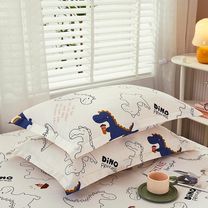 91家纺网 家纺一手货源 找家纺 名优家纺 2025新款全棉纯棉韩版小清新系列枕套单件--单枕套 面包龙